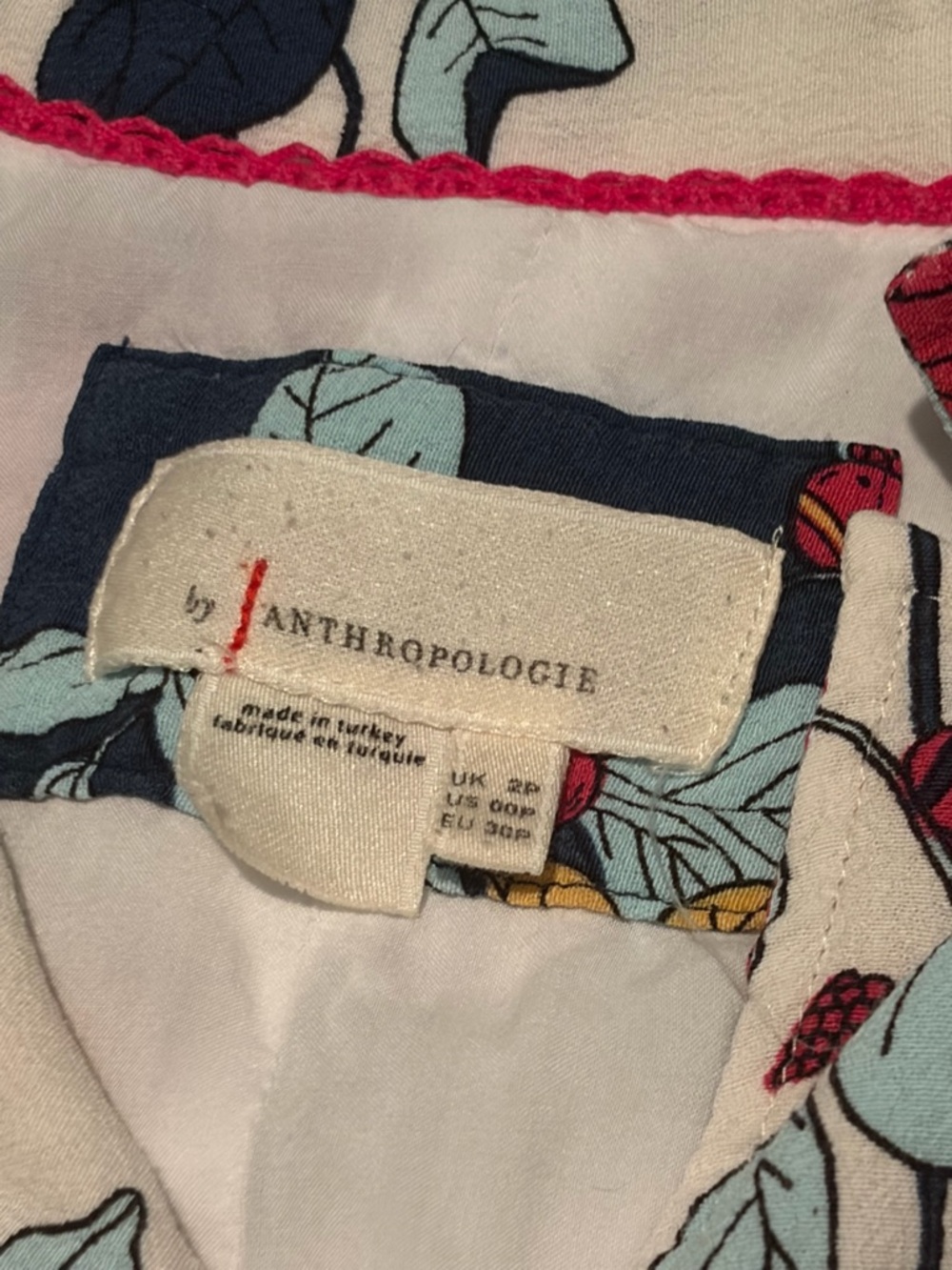 Anthropologie women’s 00p Floral Patchwork Sundress - Cream, Navy, Teal, Orange - Picture 3 of 3